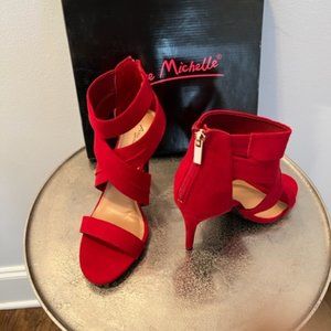 Anne Michelle Royals Heeled Strappy Sandal (RED)